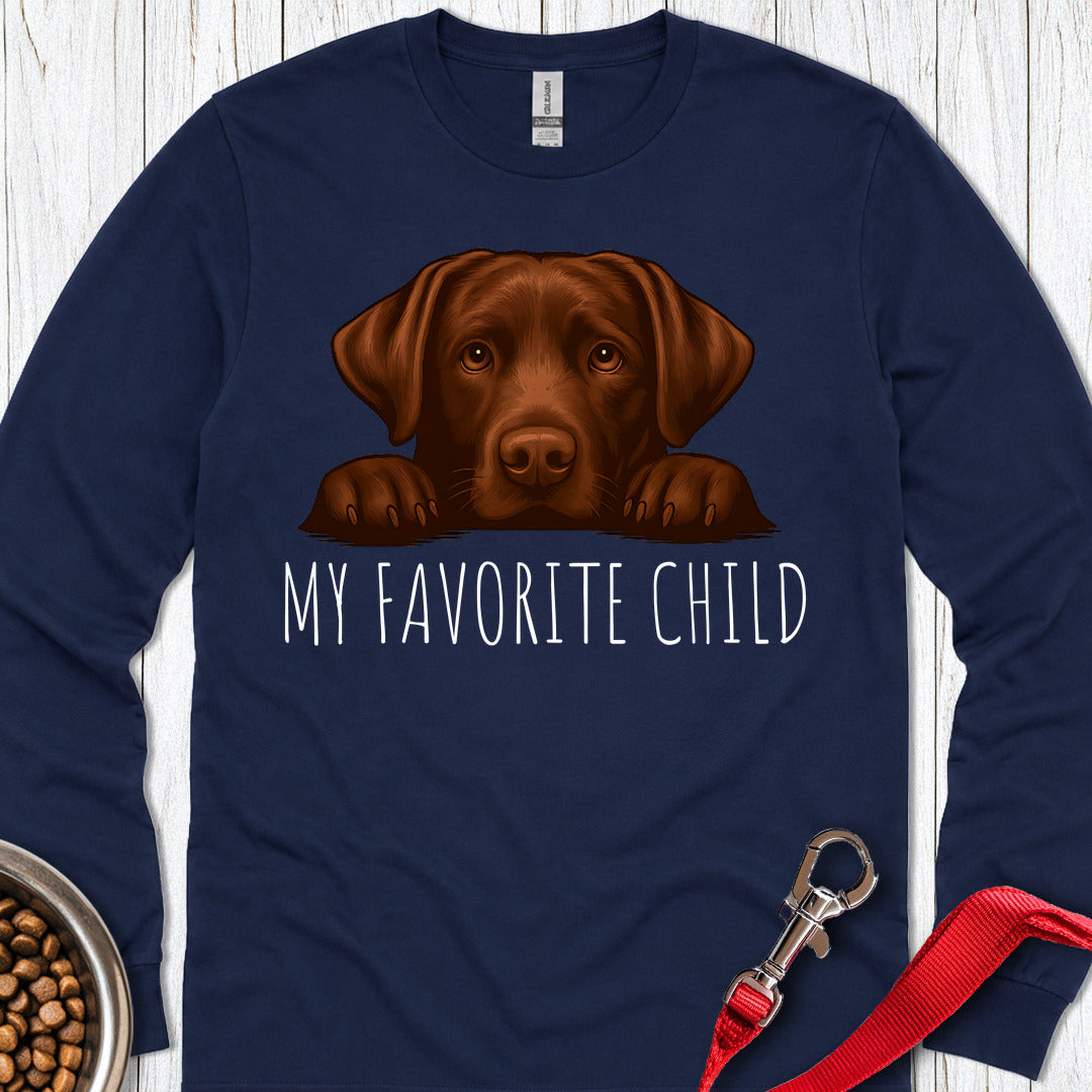 Chocolate Labrador Favorite Child Long Sleeve — Navy
