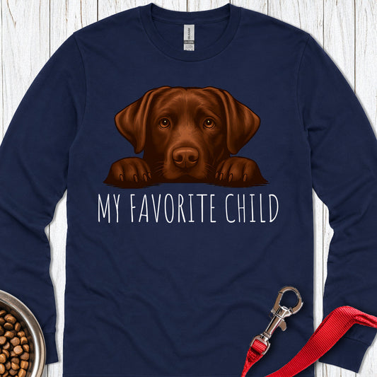Chocolate Labrador Favorite Child Long Sleeve Navy
