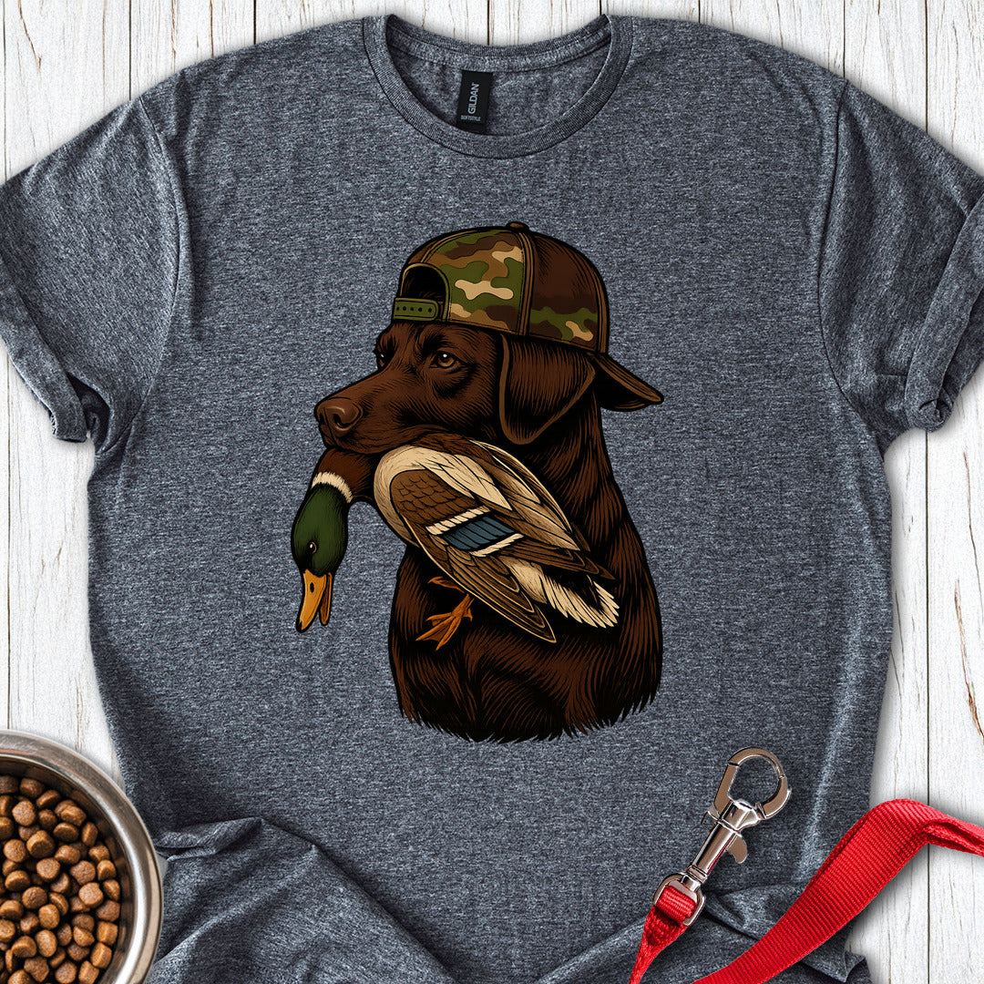Chocolate Labrador Hunting Dark Heather