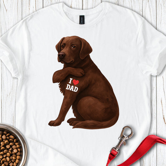 Chocolate Labrador I Love Dad White