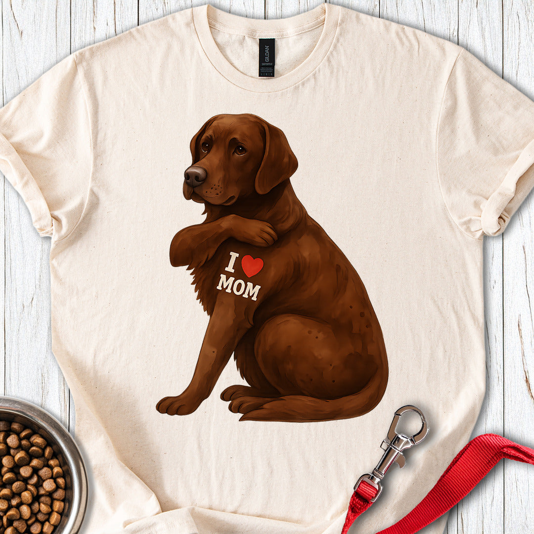 Chocolate Labrador I Love Mom Natural