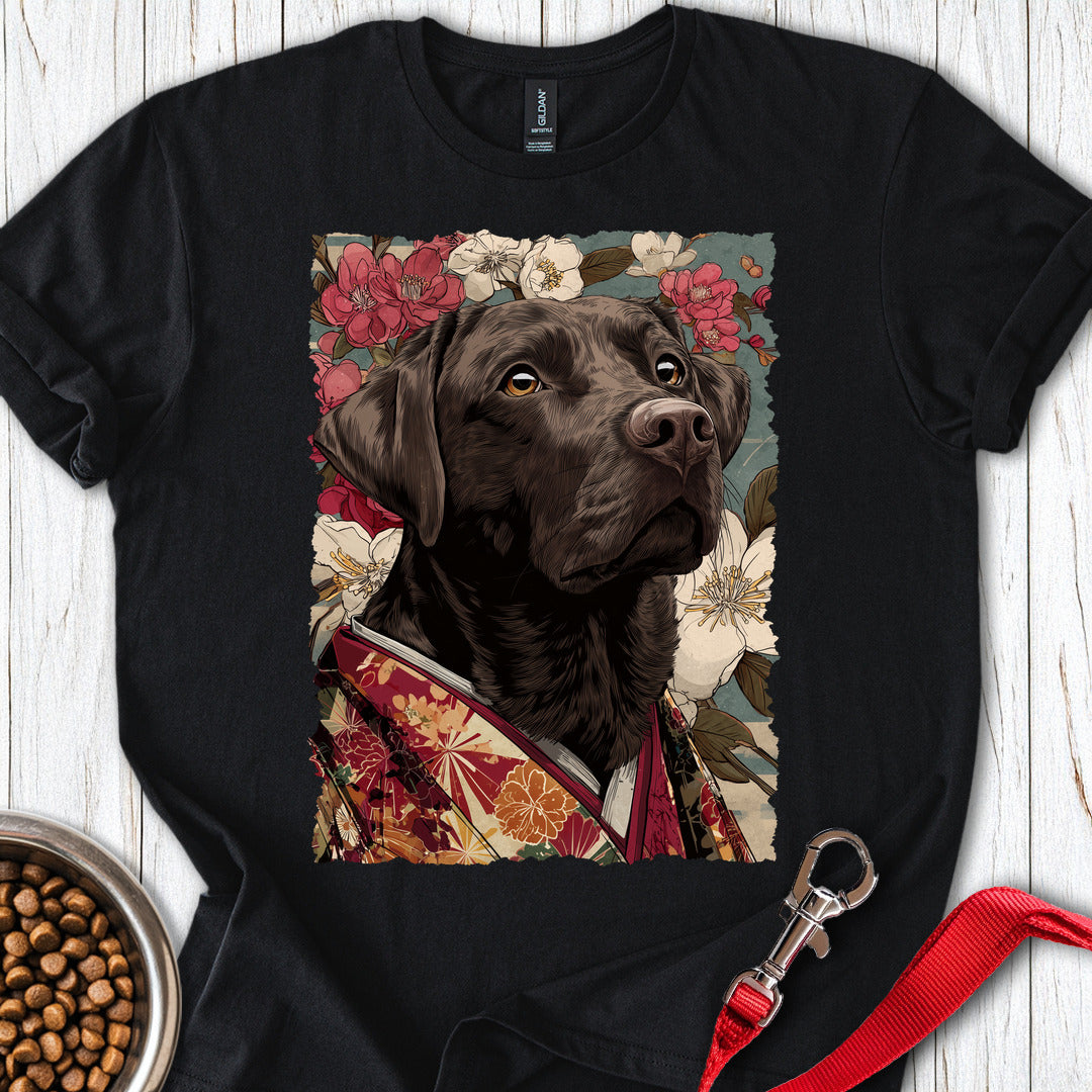 Chocolate Labrador Japanese Art Black