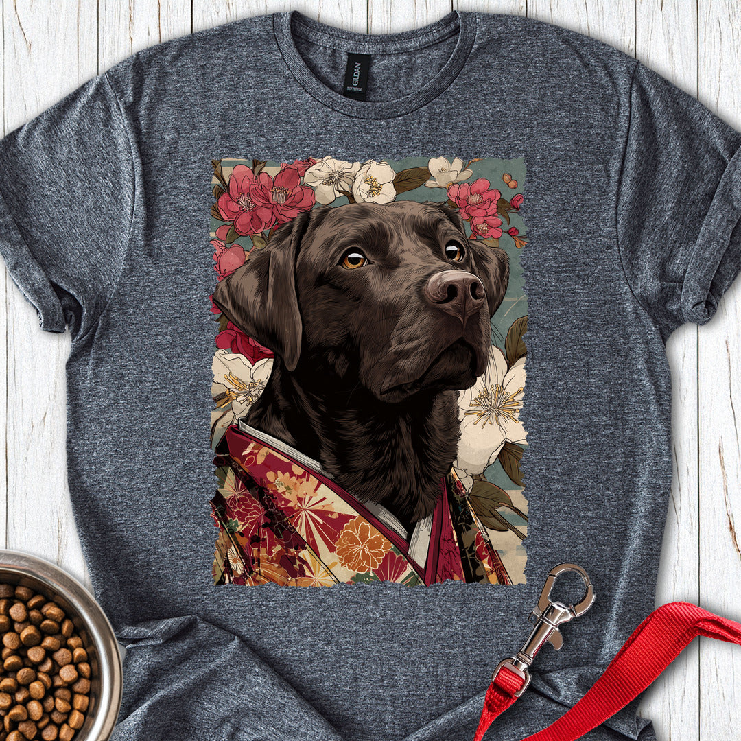 Chocolate Labrador Japanese Art Dark Heather