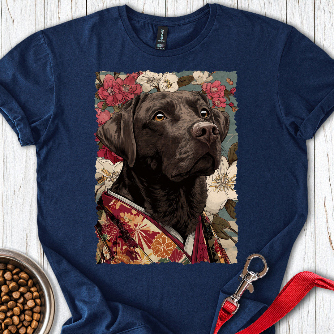 Chocolate Labrador Japanese Art Navy