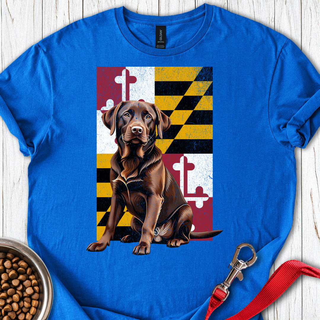Chocolate Labrador Maryland Flag Royal