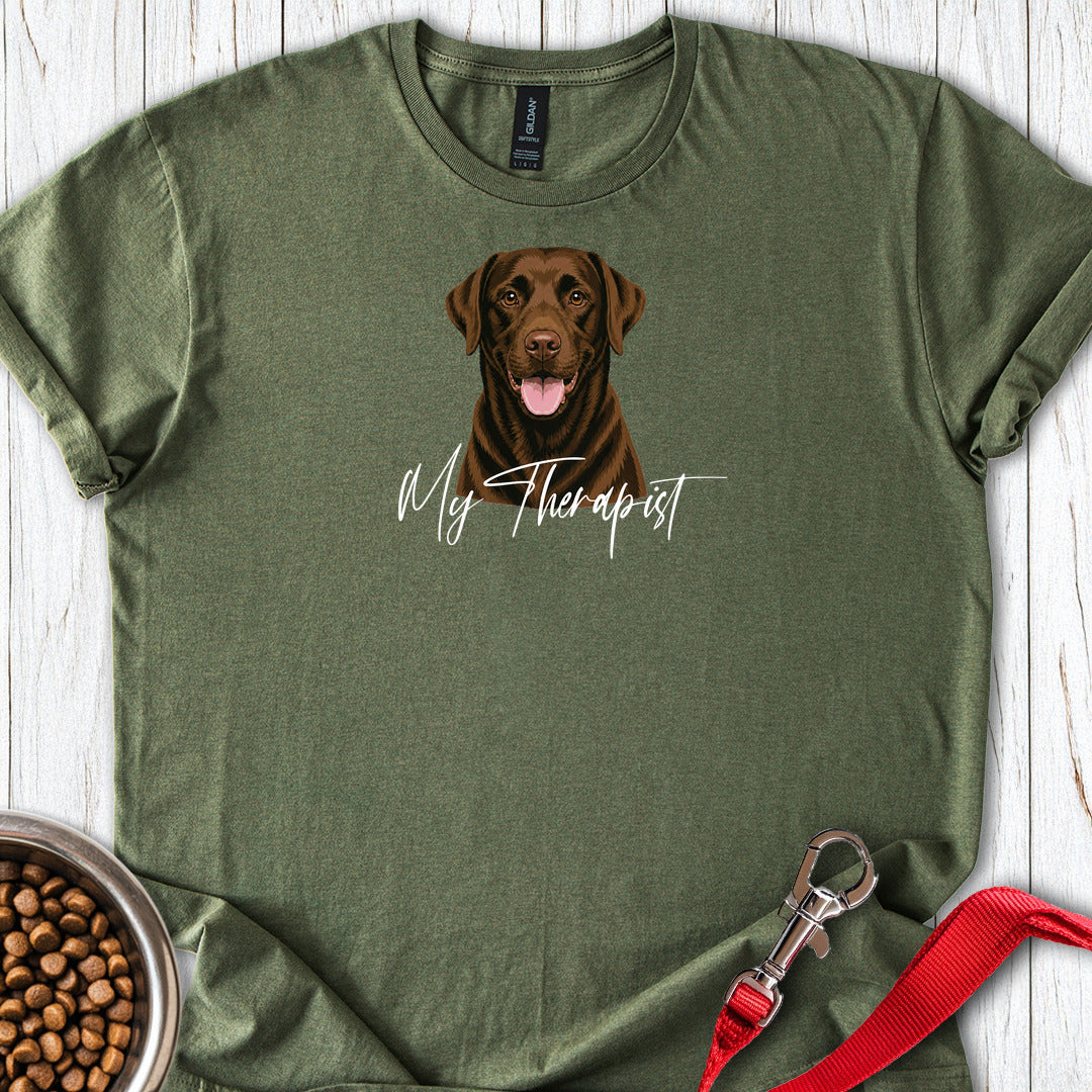 Chocolate Labrador My Therapist — Military Green