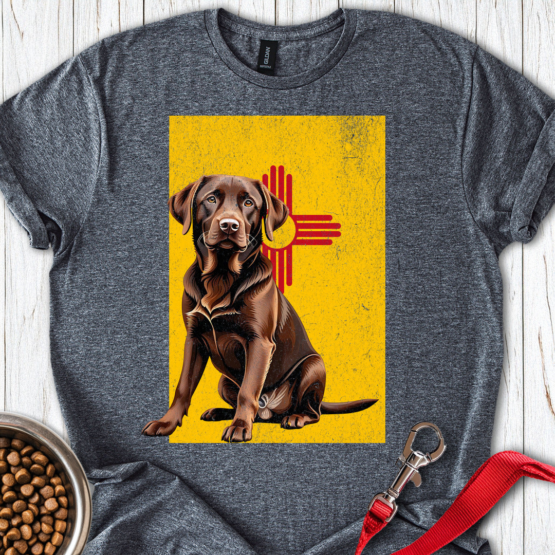 Chocolate Labrador New Mexico Flag Dark Heather