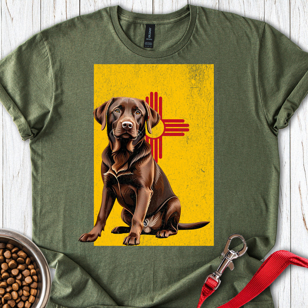Chocolate Labrador New Mexico Flag Military Green