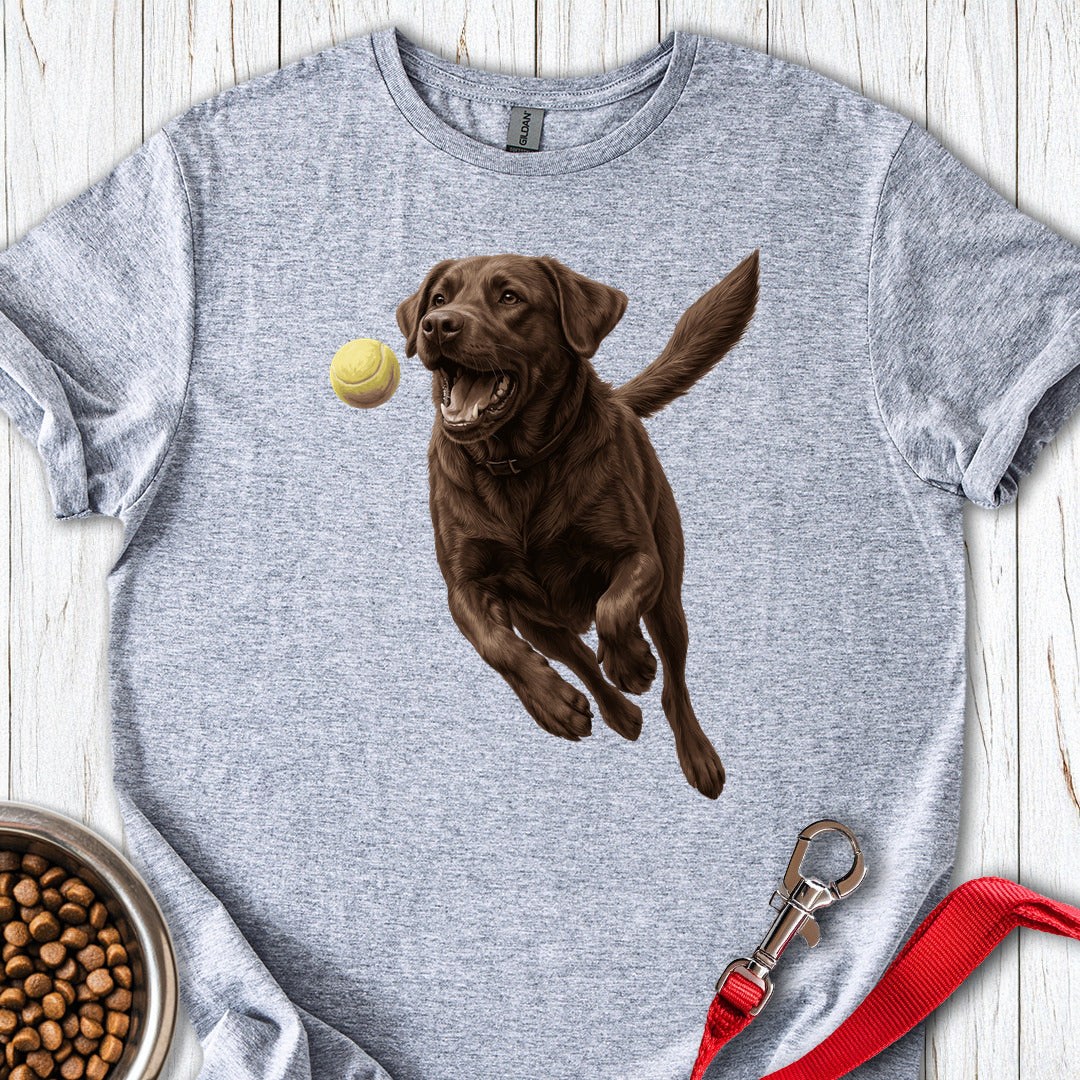 Chocolate Labrador Running Sport Grey