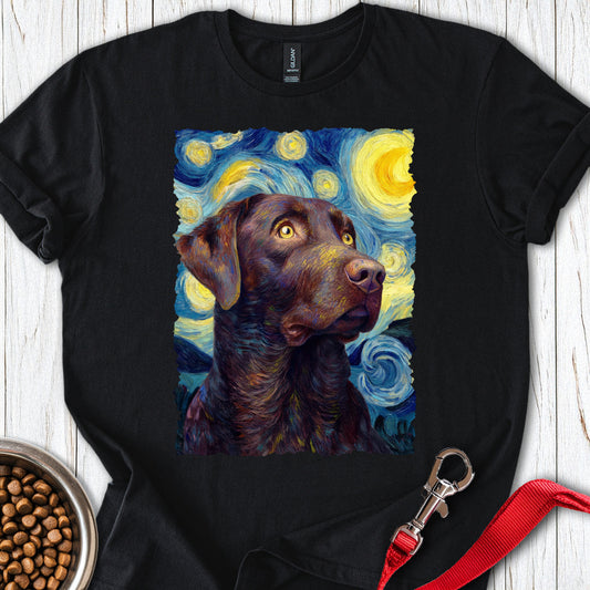 Chocolate Labrador Starry Night Black