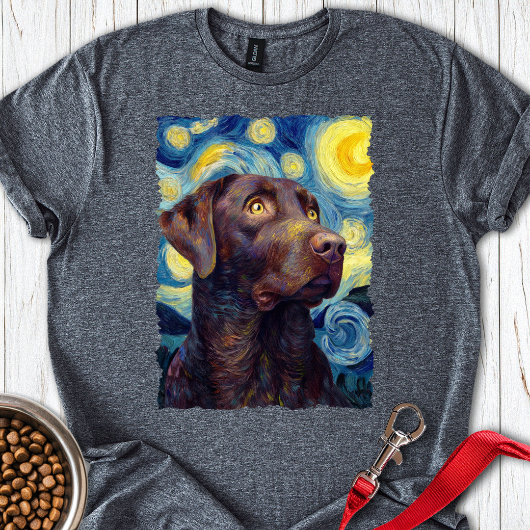 Chocolate Labrador Starry Night Dark Heather