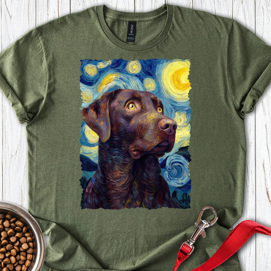 Chocolate Labrador Starry Night Military Green