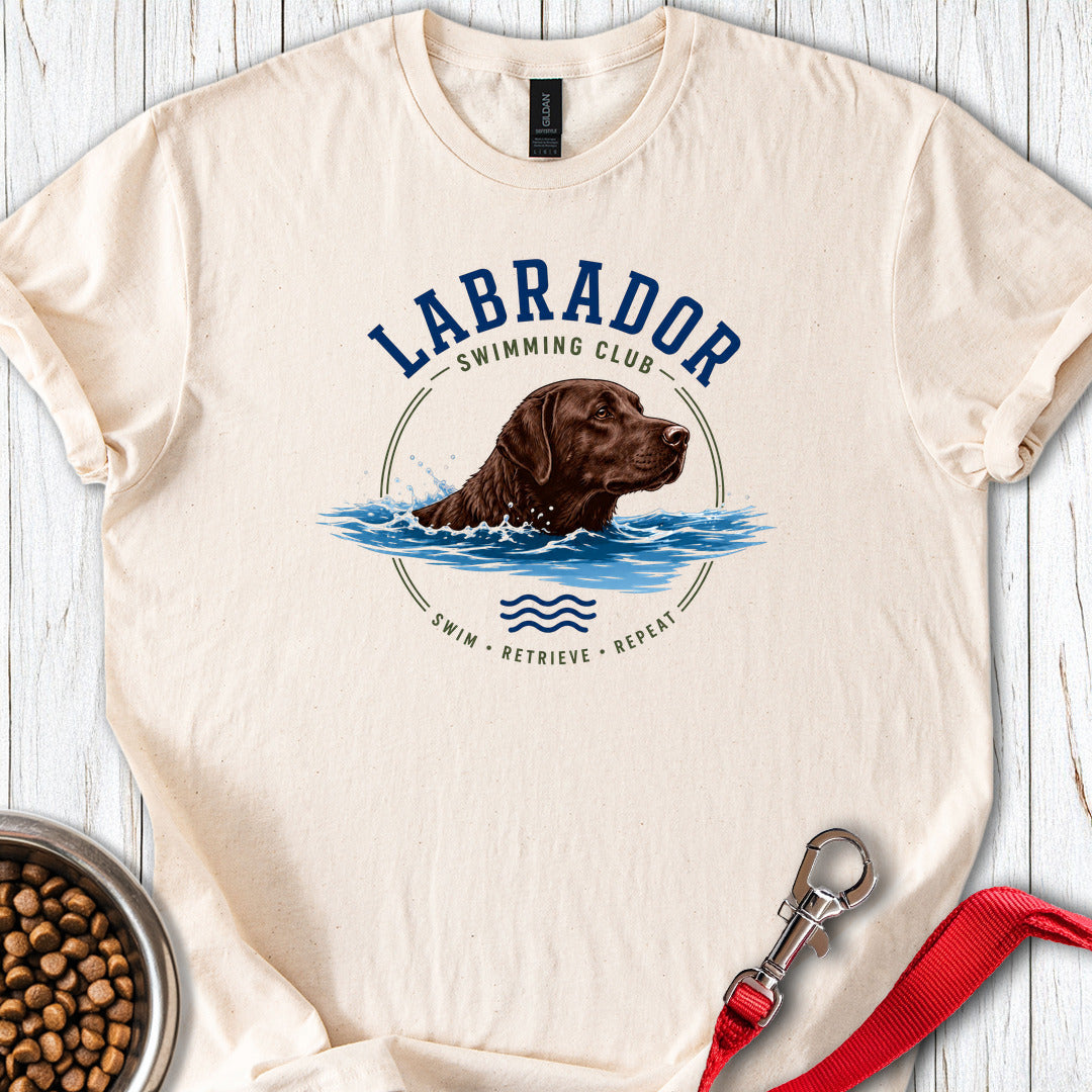 Chocolate Labrador Swimming Natural
