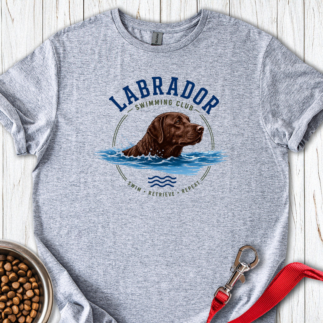 Chocolate Labrador Swimming Sport Grey