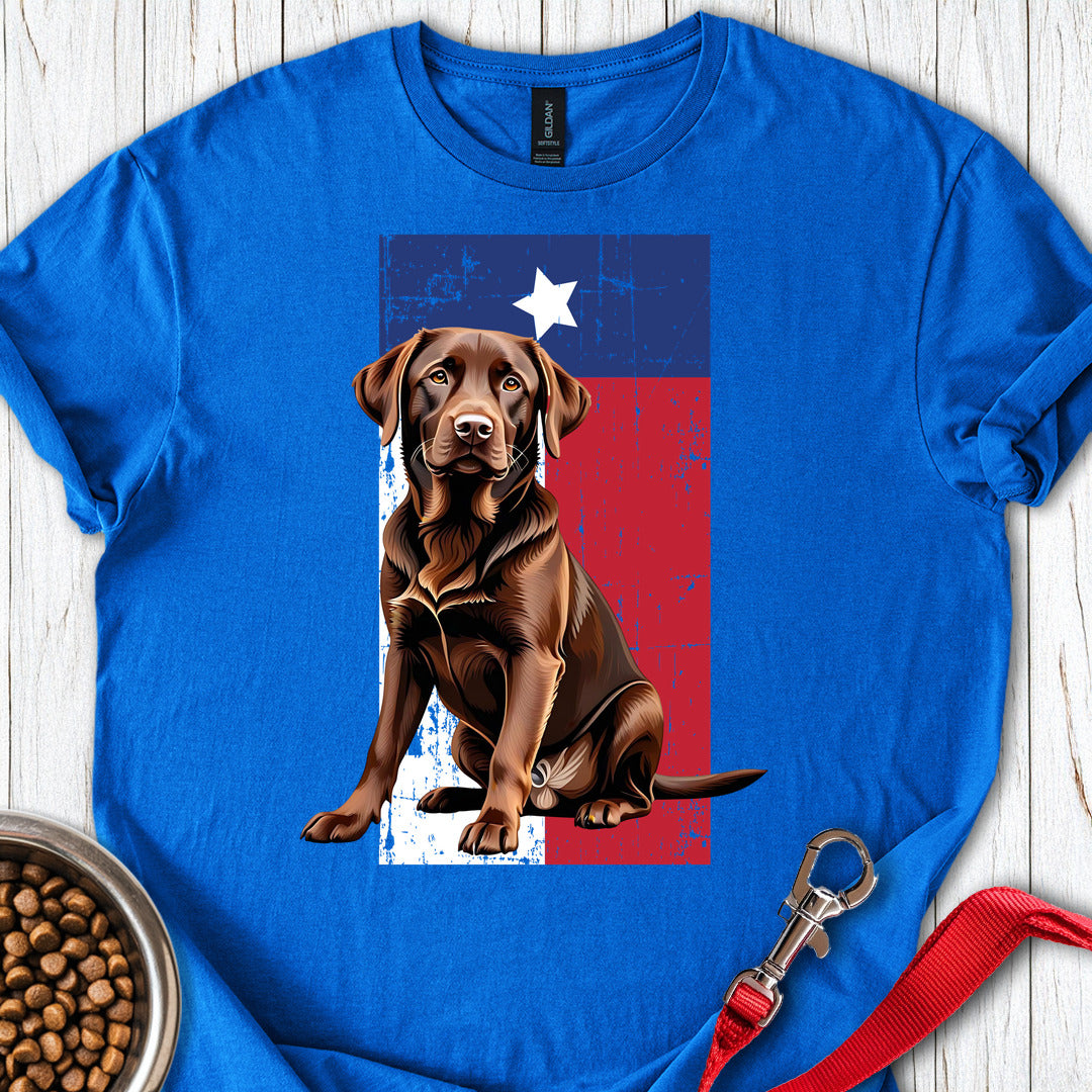 Chocolate Labrador Texas Flag Royal
