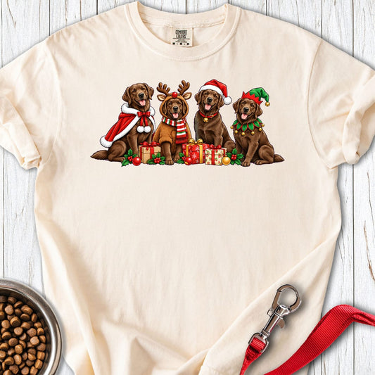 Chocolate Labradors Group Christmas Premium Tee Ivory