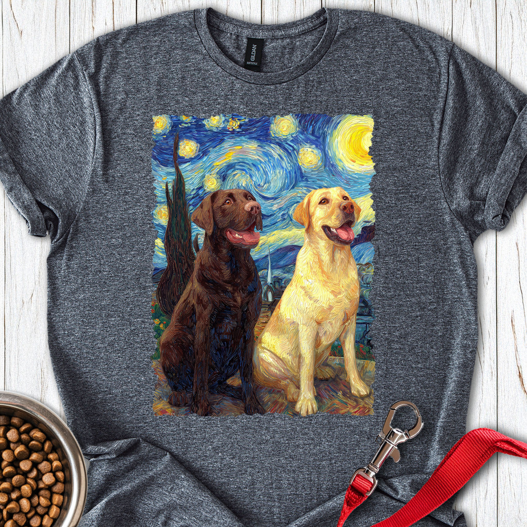 Chocolate & Yellow Labrador Starry Night Dark Heather