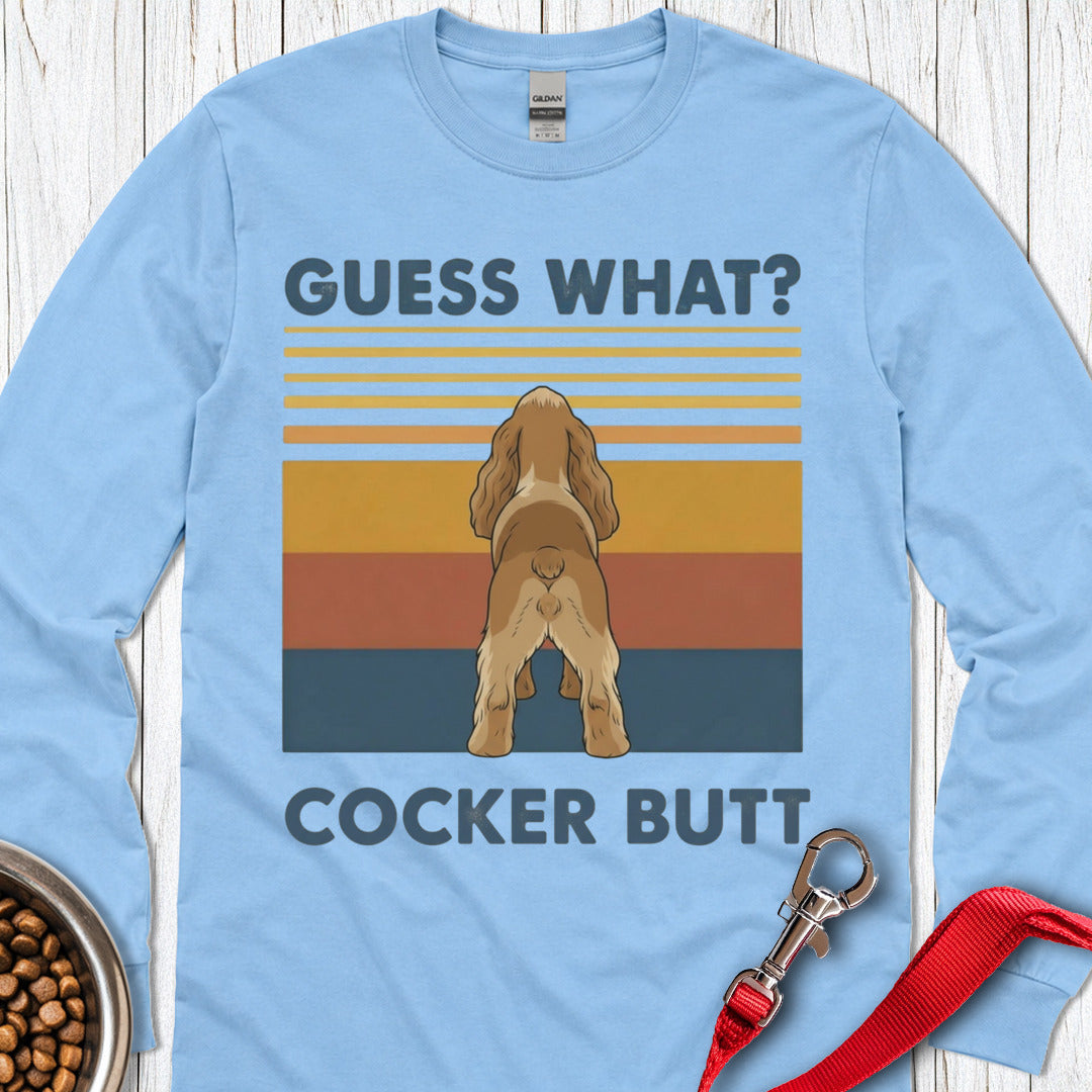 Cocker Spaniel Butt Long Sleeve — Carolina Blue