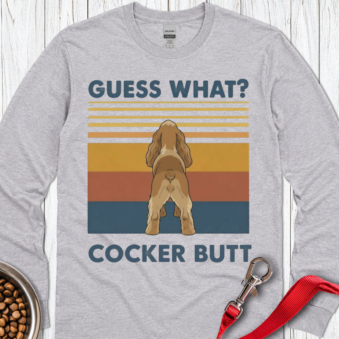 Cocker Spaniel Butt Long Sleeve — Sport Grey