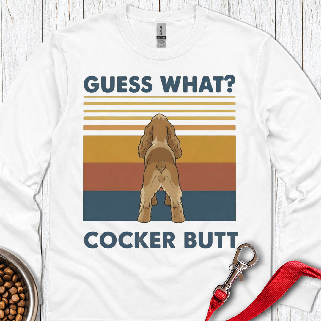Cocker Spaniel Butt Long Sleeve — White