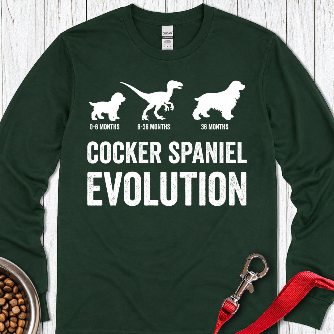 Cocker Spaniel Evolution Long Sleeve — Forest Green