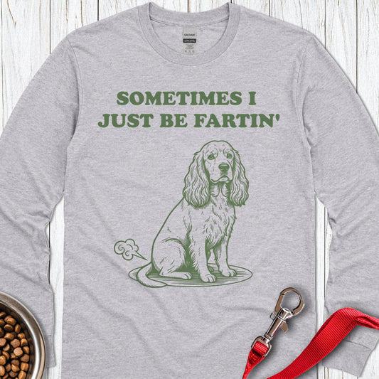 Cocker Spaniel Farts Long Sleeve — Sport Grey