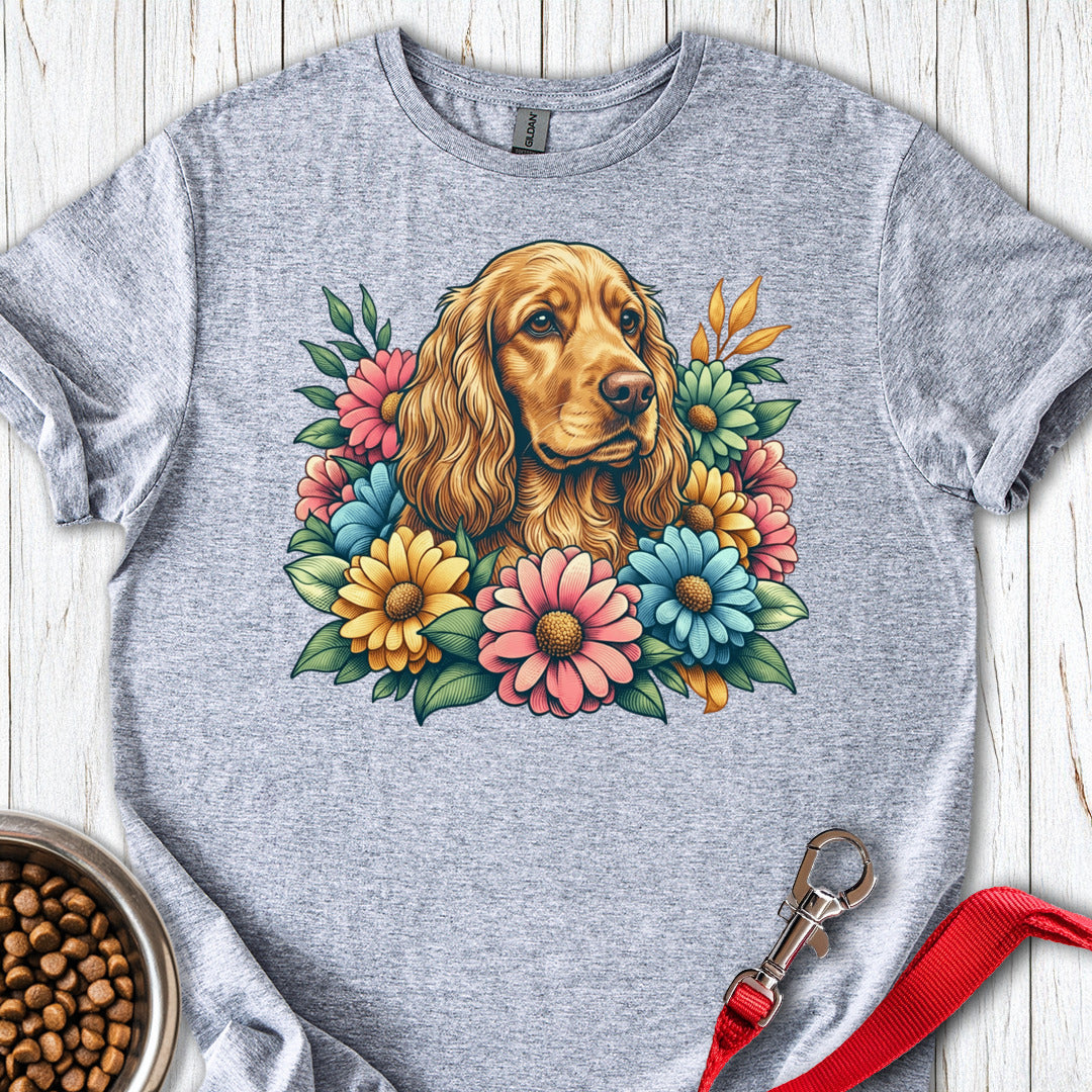 Cocker Spaniel Floral Sport Grey