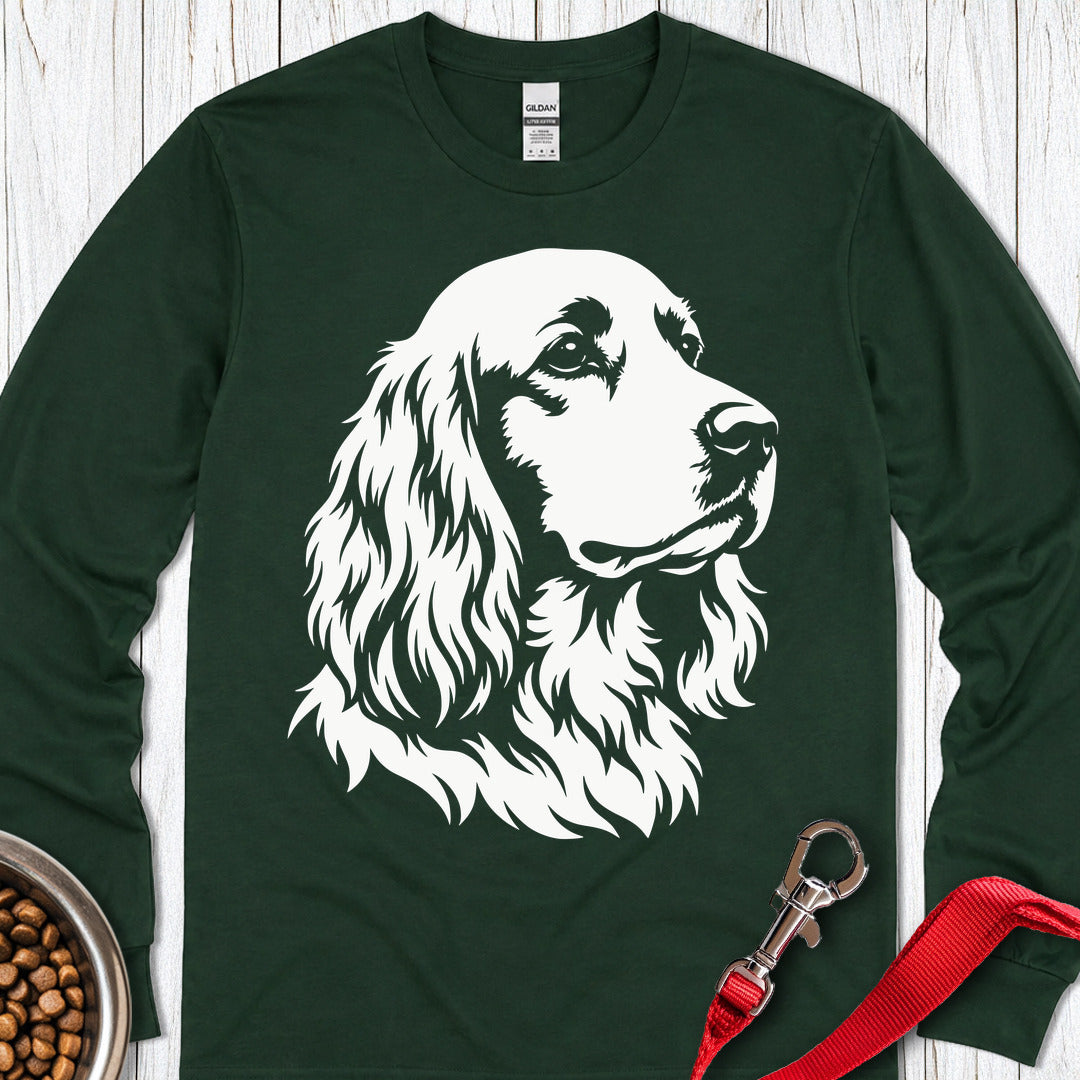 Cocker Spaniel Graphic Long Sleeve — Forest Green