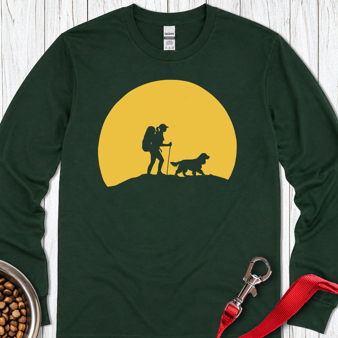 Cocker Spaniel Hiking Long Sleeve — Forest Green