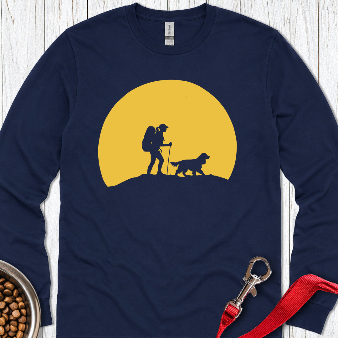 Cocker Spaniel Hiking Long Sleeve — Navy
