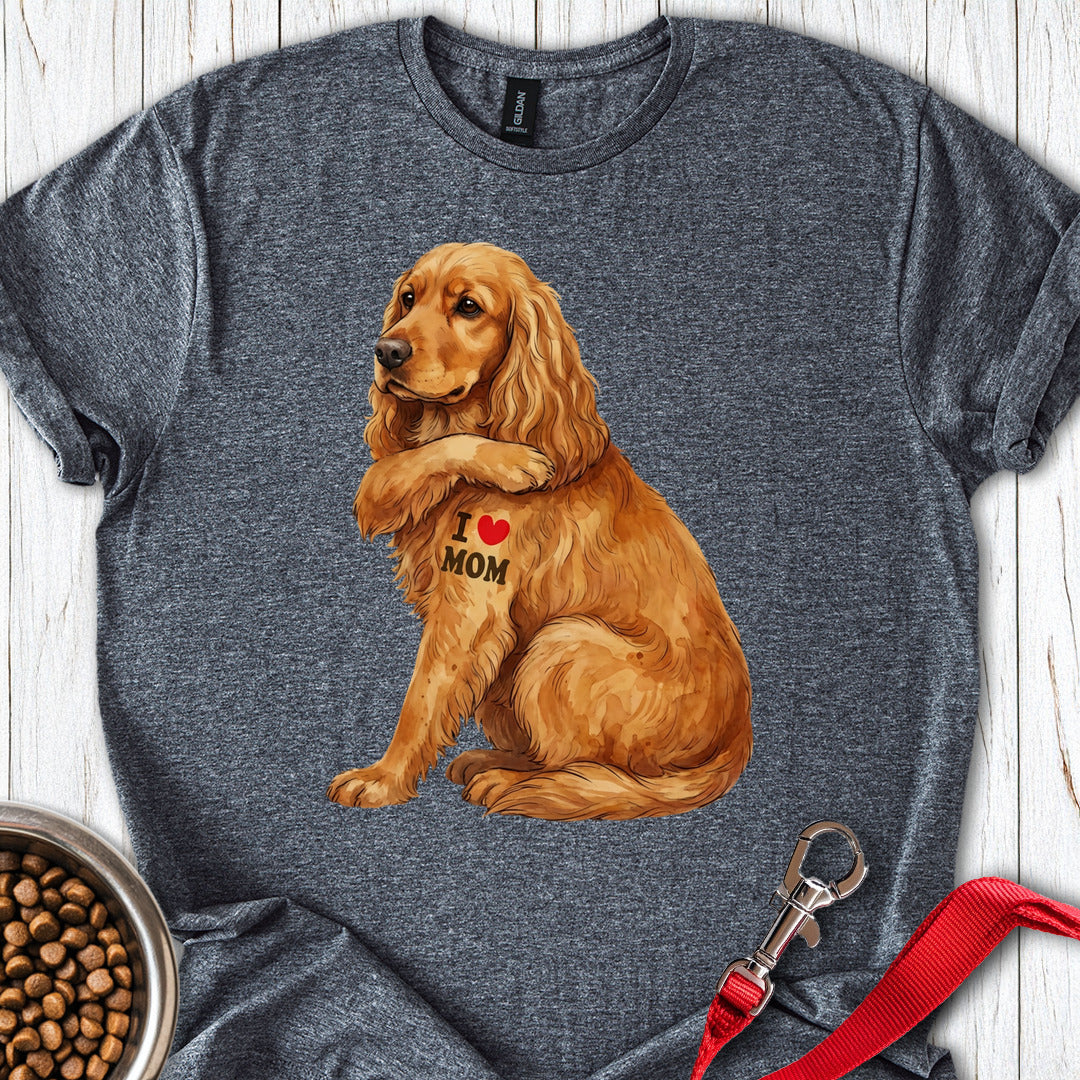 Cocker Spaniel I Love Mom Dark Heather