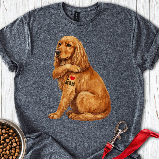 Cocker Spaniel I Love Mom Dark Heather