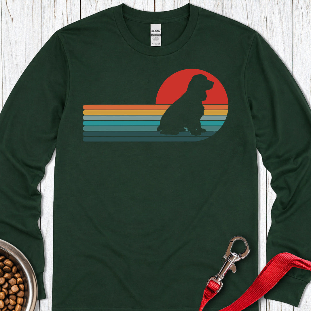 Cocker Spaniel Retro Long Sleeve — Forest Green