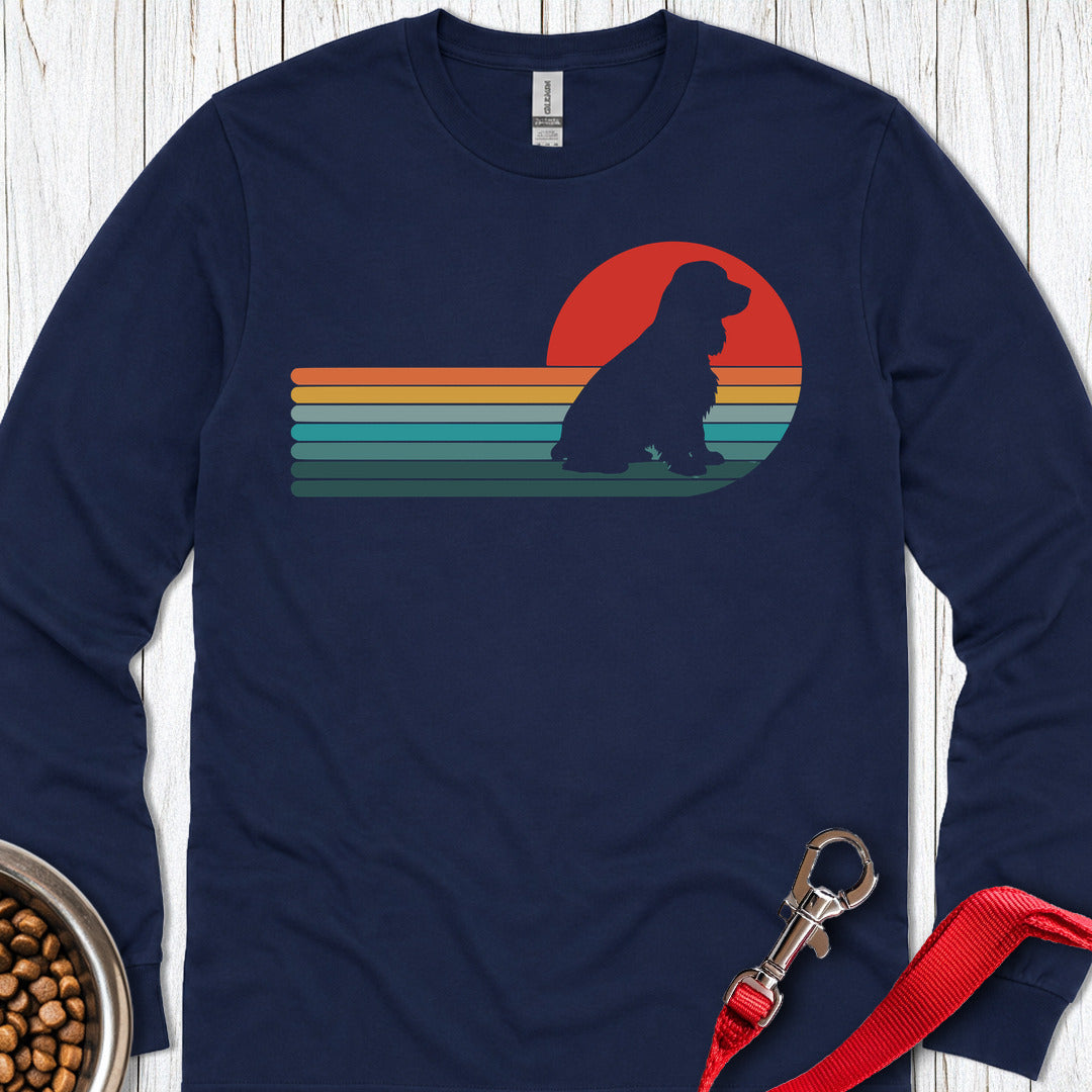 Cocker Spaniel Retro Long Sleeve — Navy