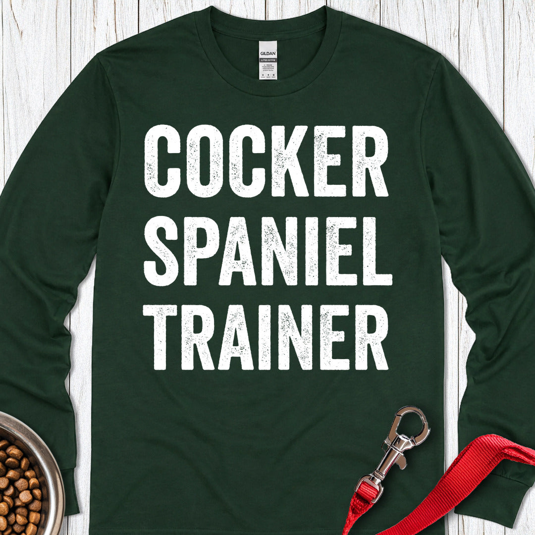 Cocker Spaniel Trainer Long Sleeve — Forest Green