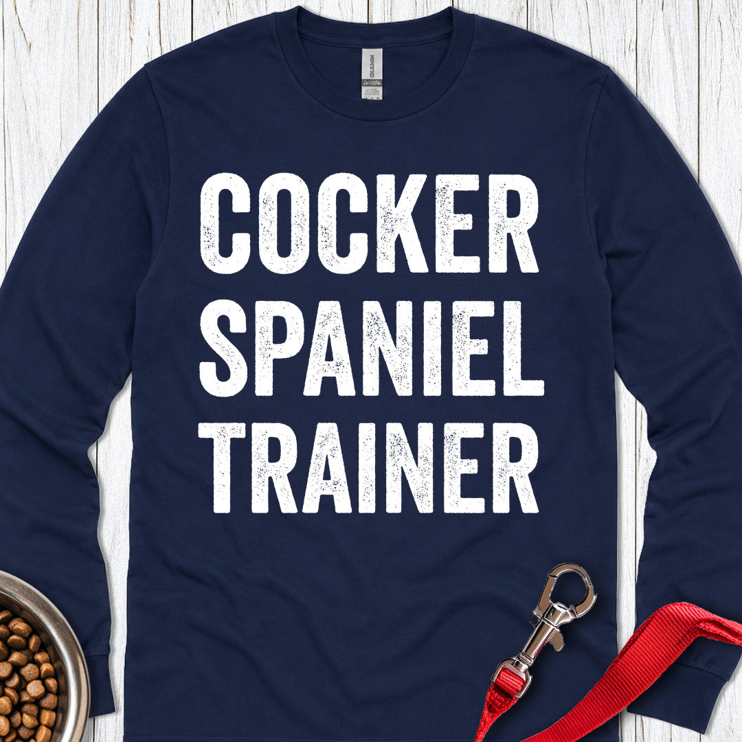 Cocker Spaniel Trainer Long Sleeve — Navy