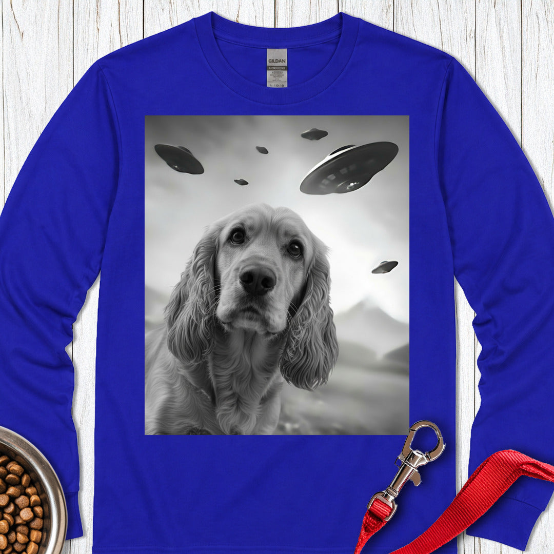 Cocker Spaniel UFO Selfie Long Sleeve — Royal