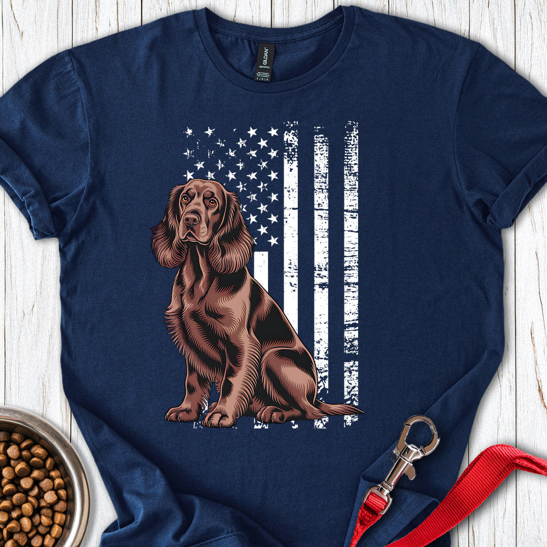 Cocker Spaniel USA Flag Navy