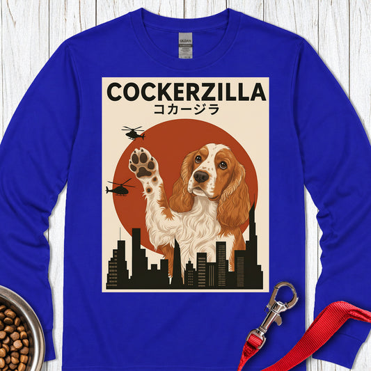 Cockerzilla Cocker Spaniel Long Sleeve — Royal
