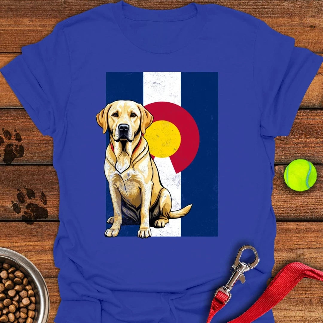 Yellow Labrador Colorado Flag T-Shirt Royal