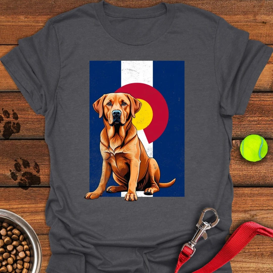 Fox Red Labrador Colorado Flag T-Shirt Dark Heather