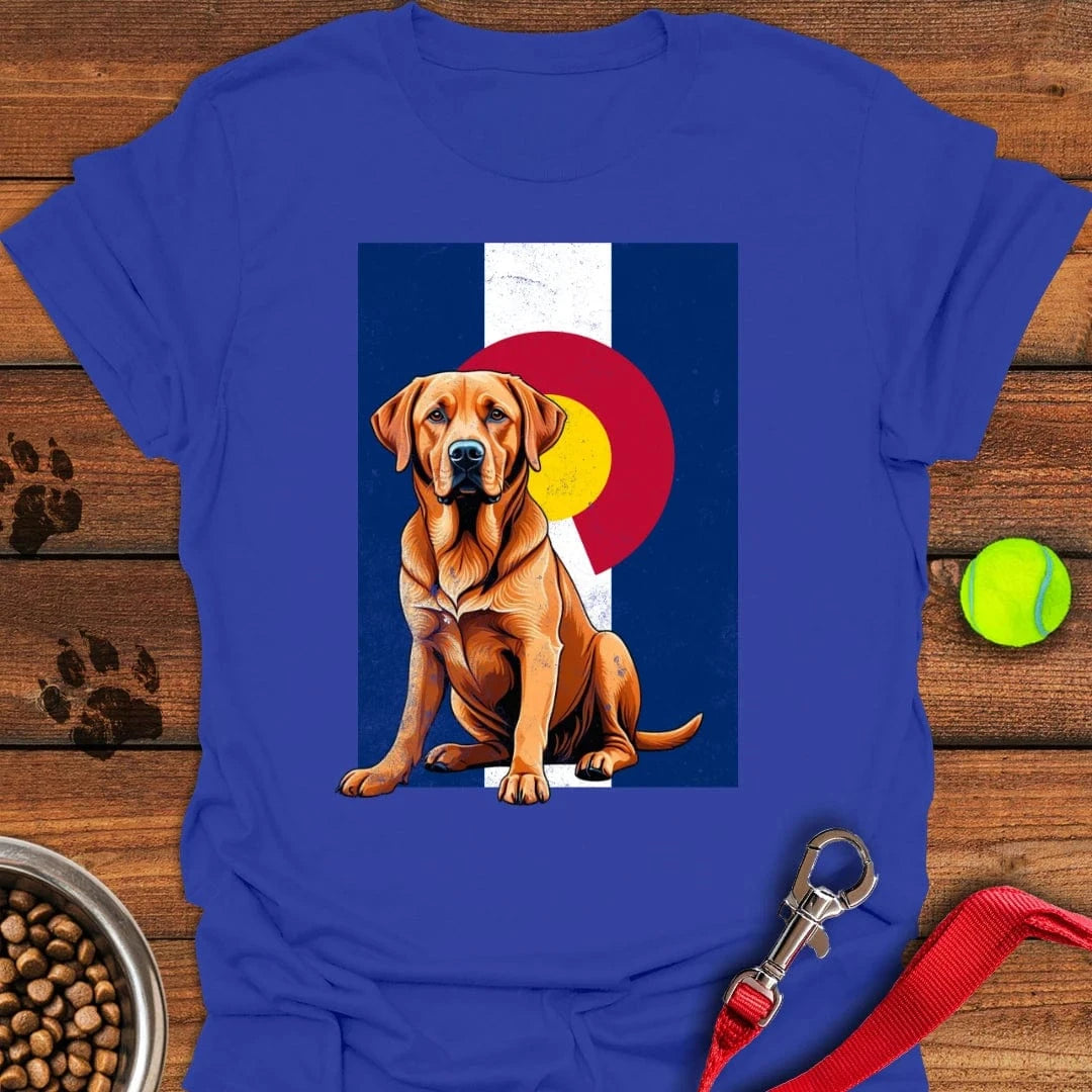 Fox Red Labrador Colorado Flag T-Shirt Royal