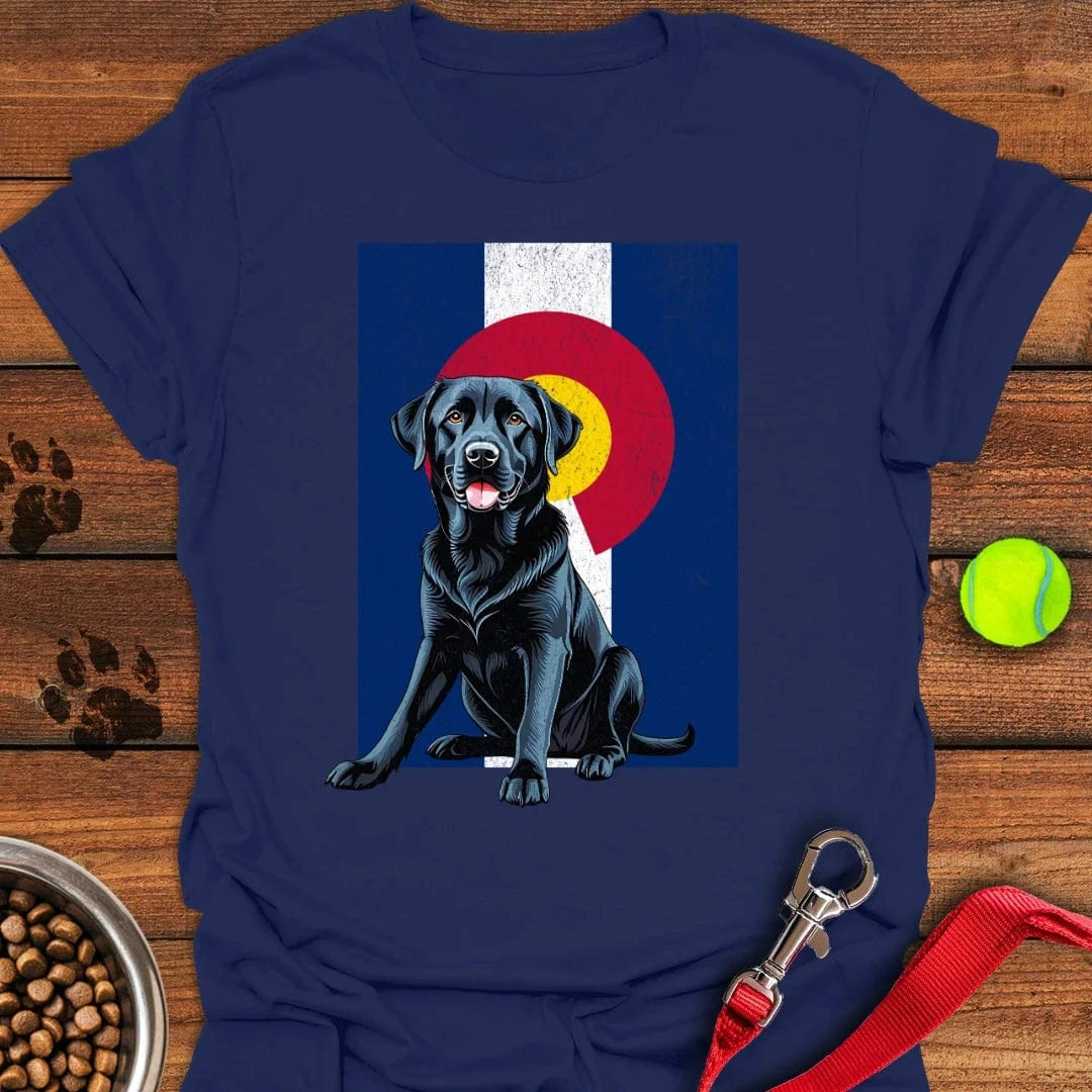 Black Labrador Colorado Flag T-Shirt Navy