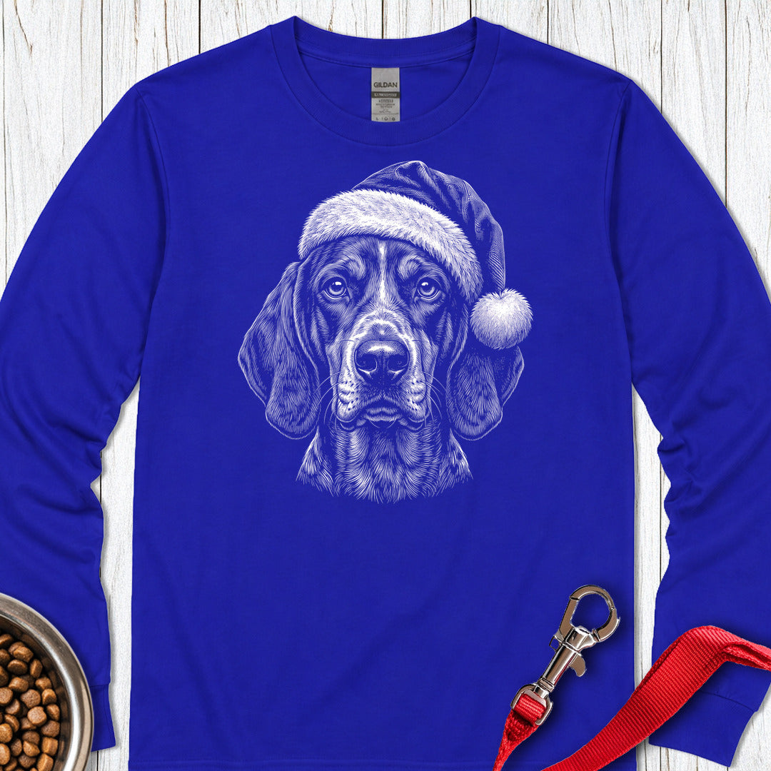 Coonhound Christmas Santa Hat Long Sleeve — Royal