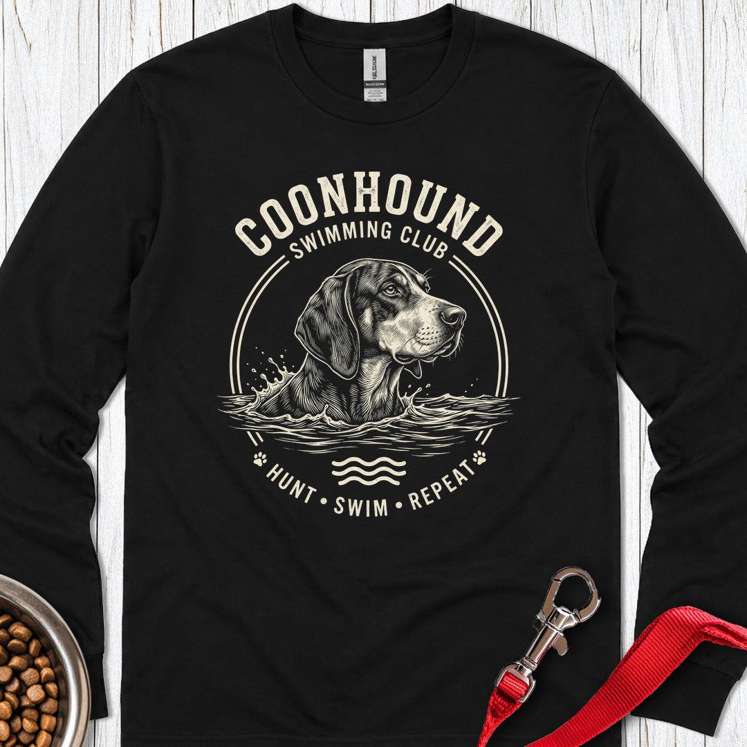 Coonhound Swimming Club Long Sleeve — Black