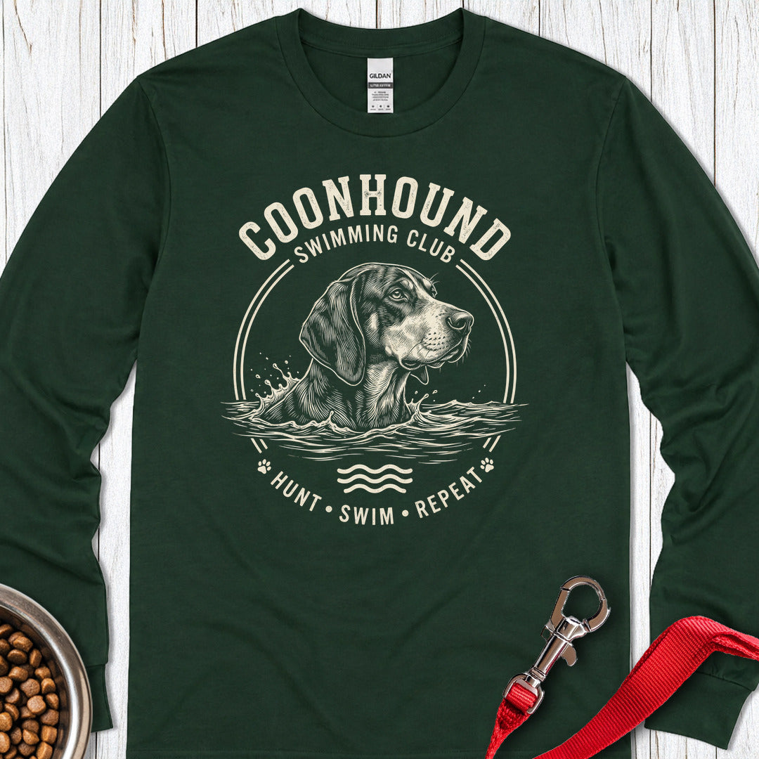 Coonhound Swimming Club Long Sleeve — Forest Green