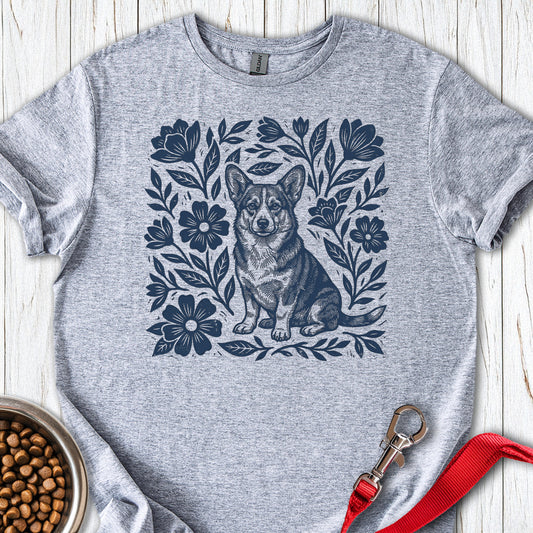 Corgi Linocut Sport Grey