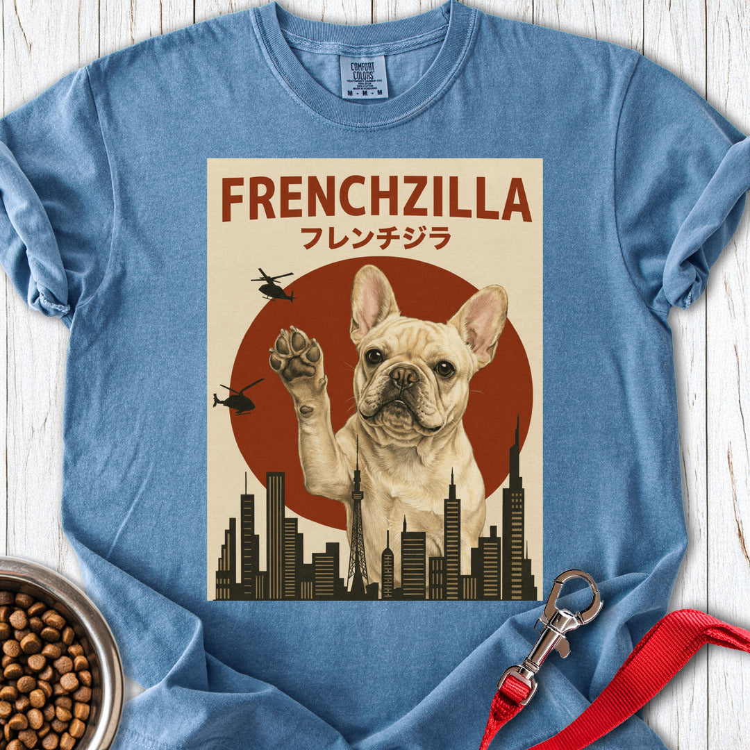 Cream Frenchzilla French Bulldog Premium Tee — Blue Jean
