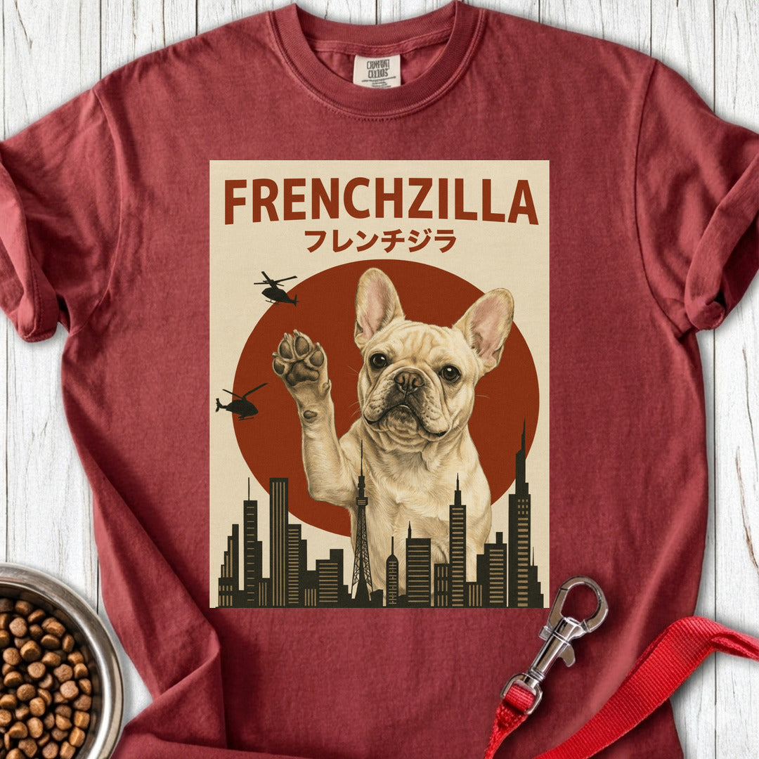 Cream Frenchzilla French Bulldog Premium Tee — Brick