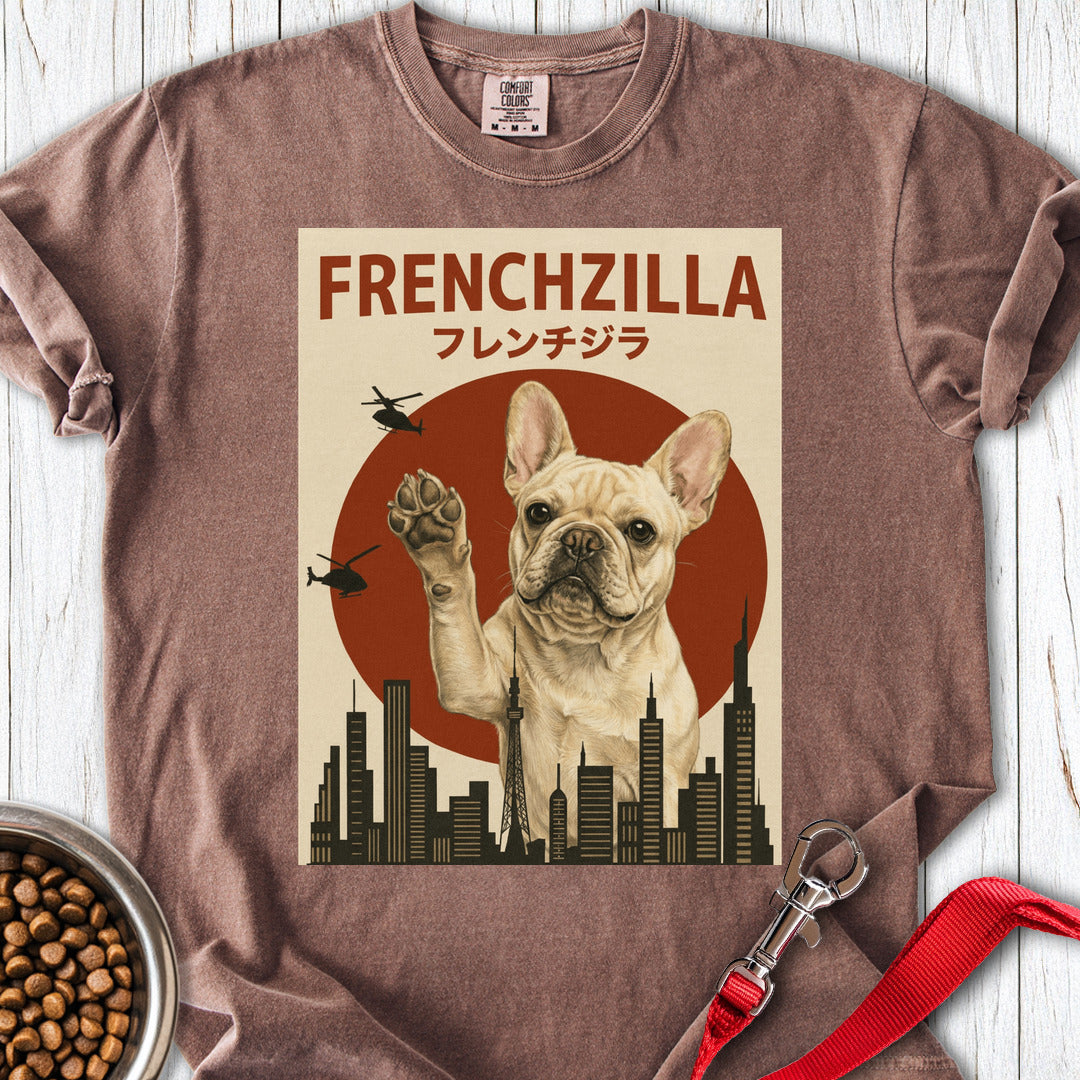 Cream Frenchzilla French Bulldog Premium Tee — Espresso